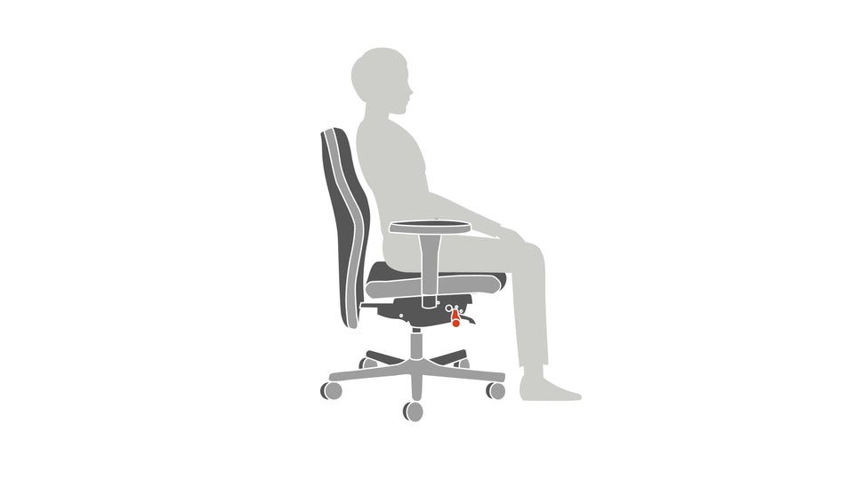 Löffler's instructional video on adjusting the backrest leaning resistance for the Panamero office chair