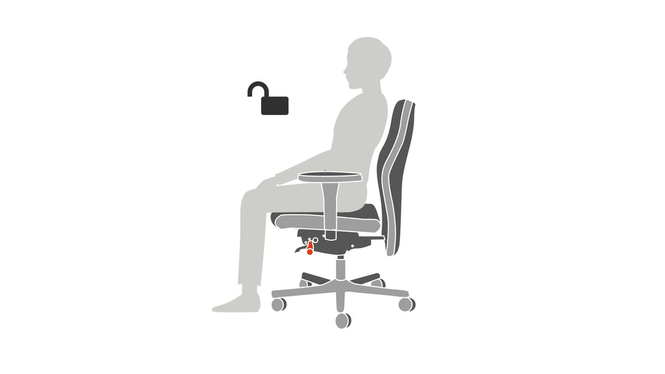 Löffler's instructional video on securing the backrest locking mechanism for the Panamero office chair